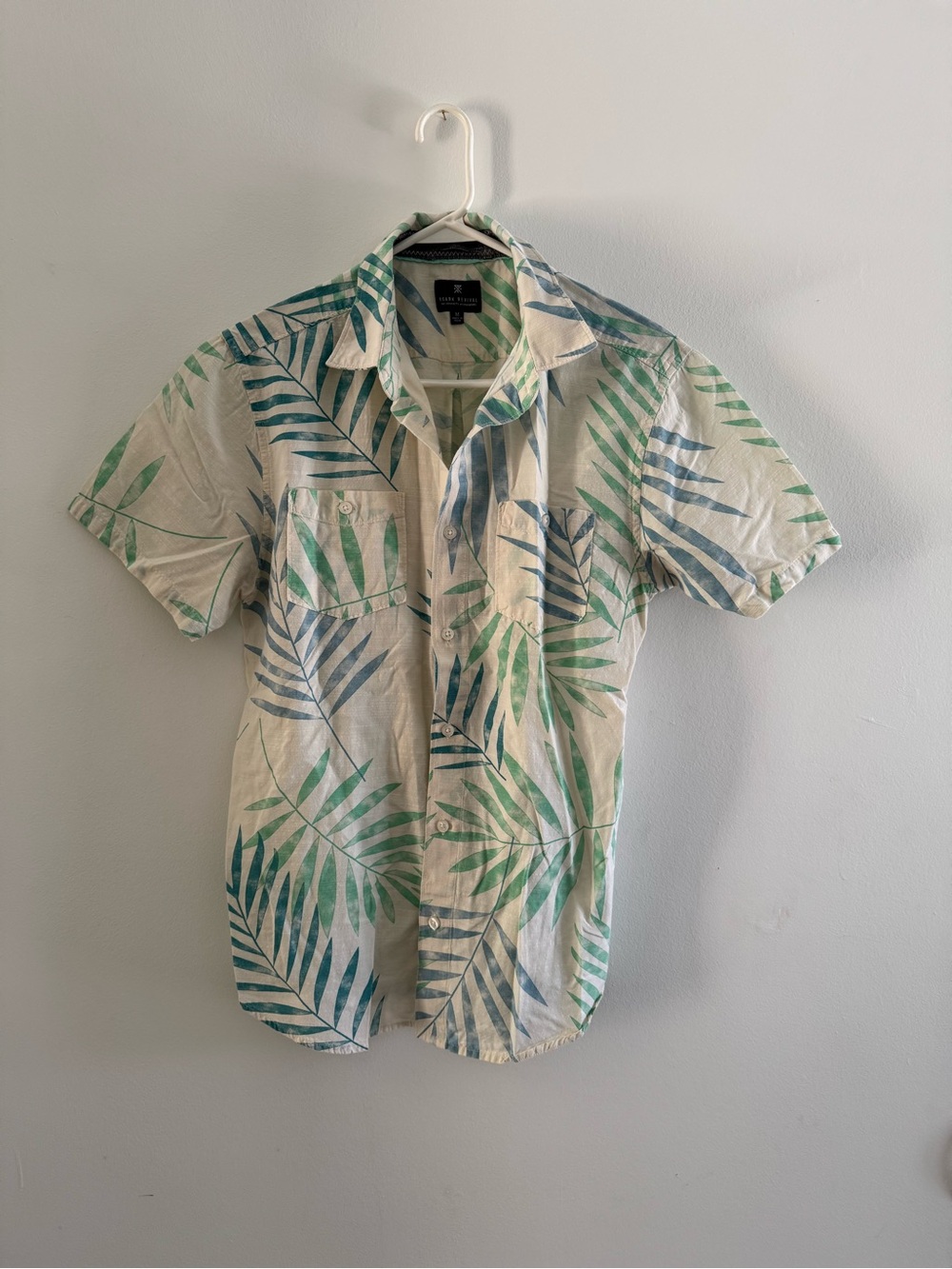 Roark Revival Men's Short-Sleeve Tropical Print Button-Down Shirt - Green/Blue